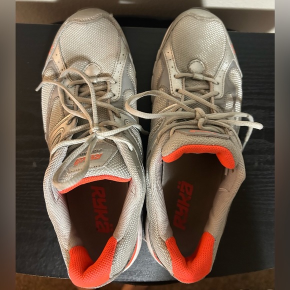 Used Ryka Silver and Orange sneakers-size 9W - Picture 3 of 13